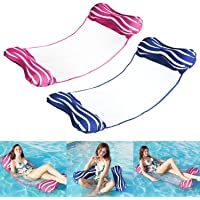 Tencoz Hamac Floattant Piscine- Paquet de 2 Flotadores Piscina 4-en-1- Tumbona Hamaca Piscina Playa Hamaca de Agua…